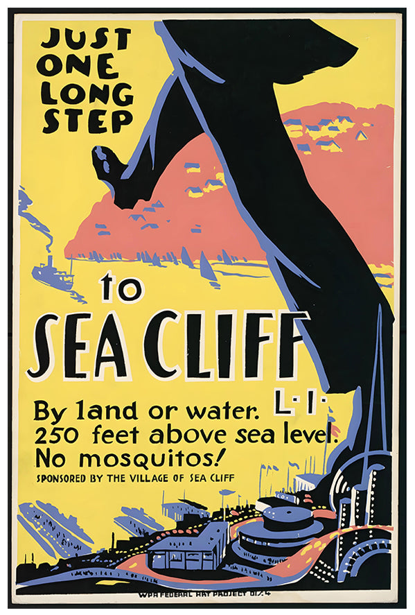 Sea Cliff - Vintage Travel Poster