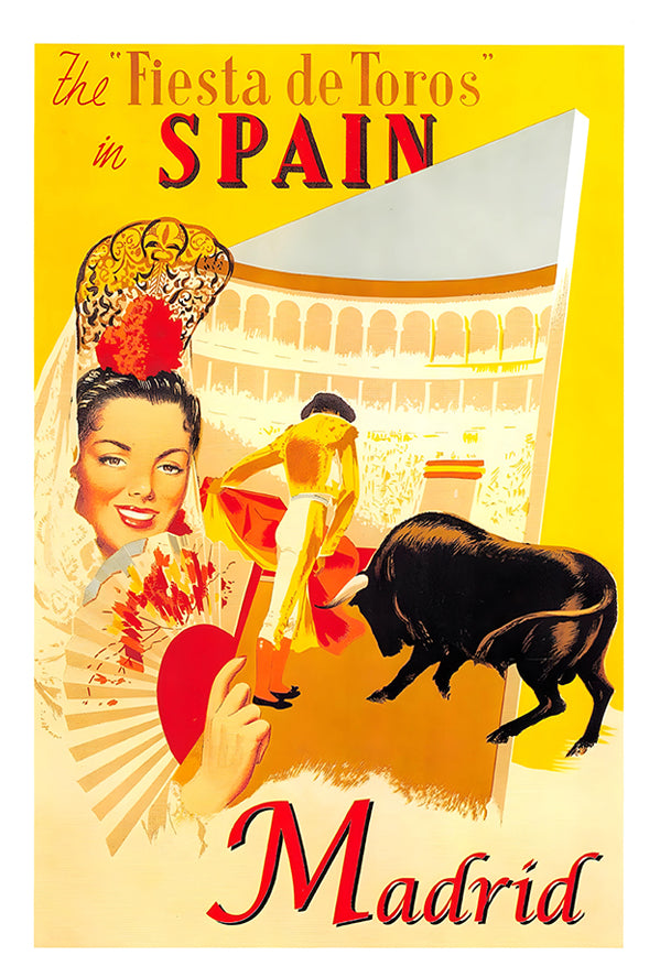 Spain - Madrid - Vintage Travel Poster