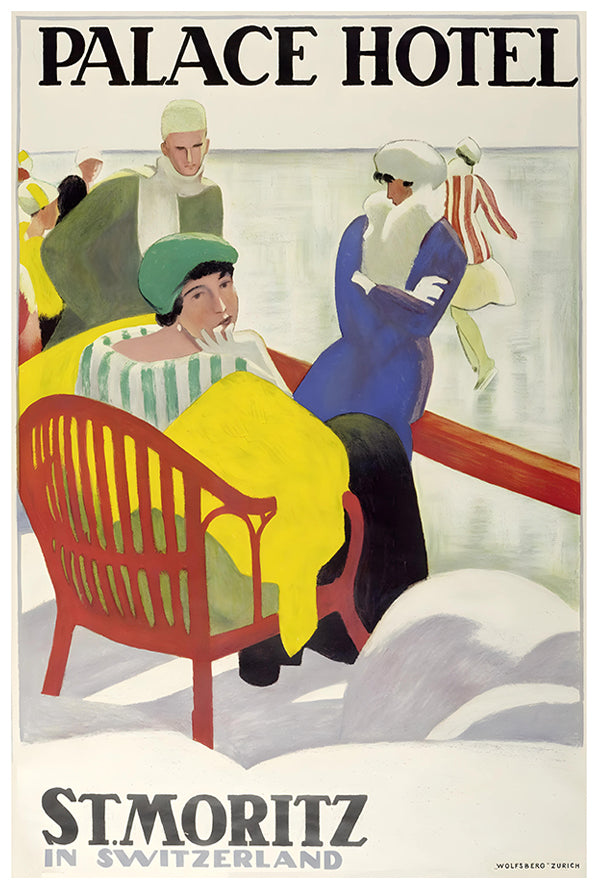 Switzerland - Palace Hotel - Vintage Travel Poster
