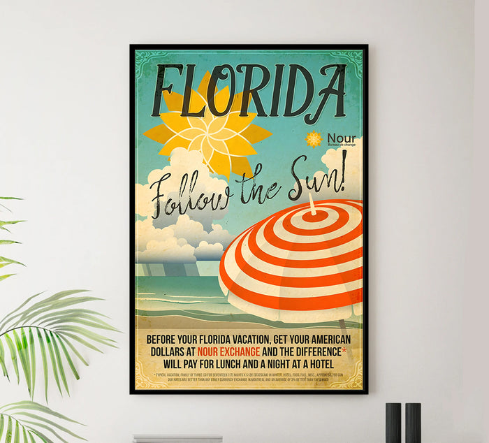 Florida - Follow The Sun - Vintage Travel Poster