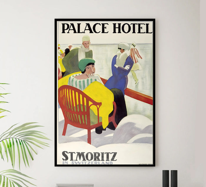 Switzerland - Palace Hotel - Vintage Travel Poster