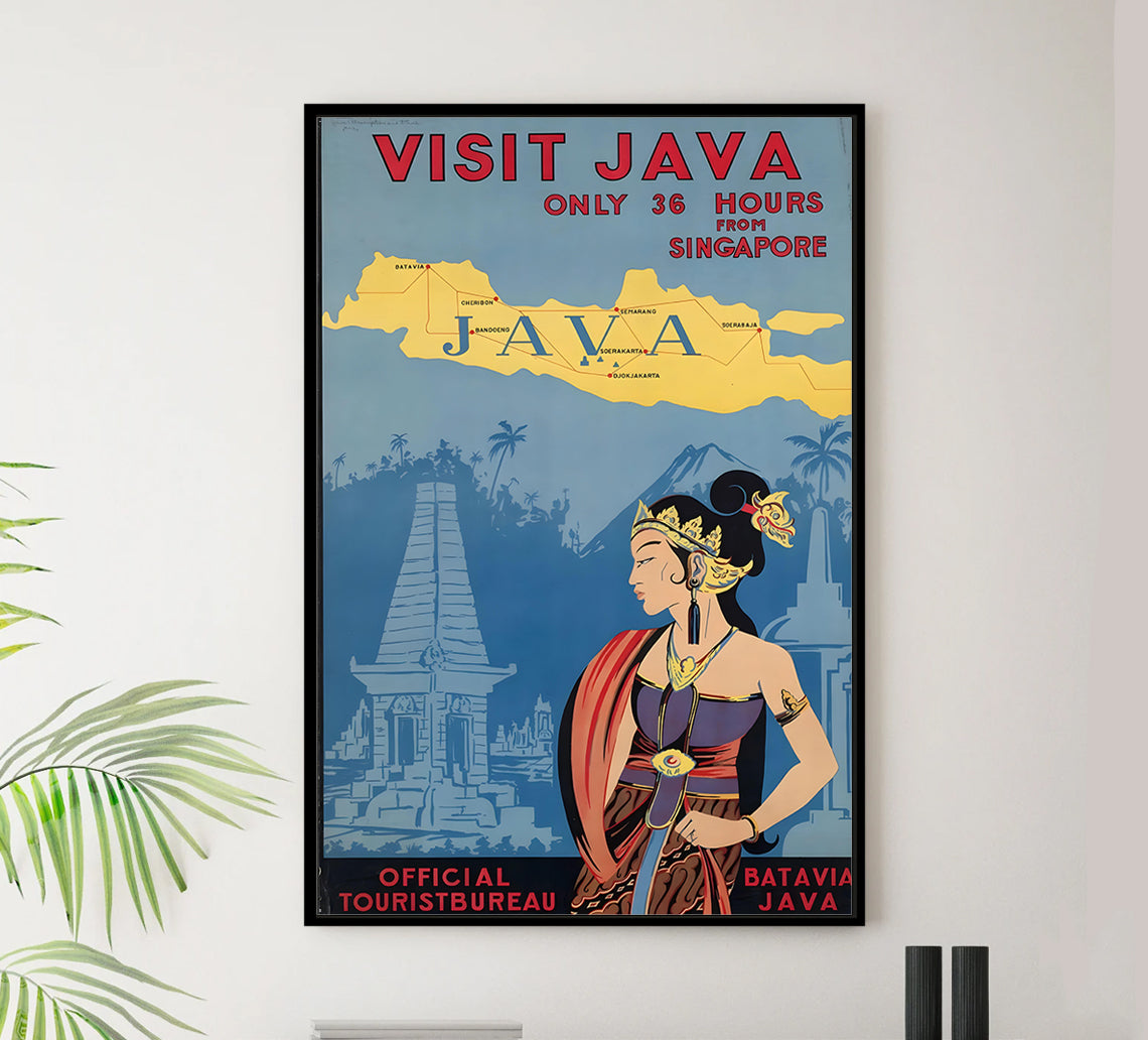Visit Java - Vintage Travel Poster