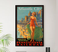 Pennsylvania Rail Road - Atlantic City v3 - Vintage Travel Poster