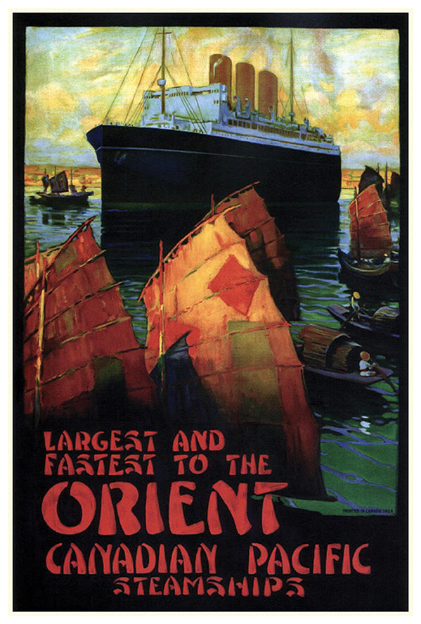 Canada - Canadian Pacific Steamships - Orient - Vintage Travel Poster