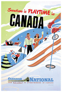 Canada - Canadian National Railway - Snowtime - Vintage Travel Poster