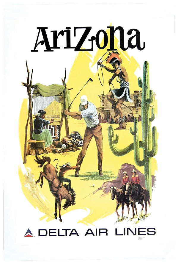 Delta Airlines - Arizona - Vintage Travel Poster