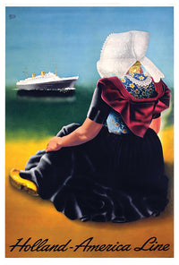 Holland - America Line - Cruise Ship - Vintage Travel Poster