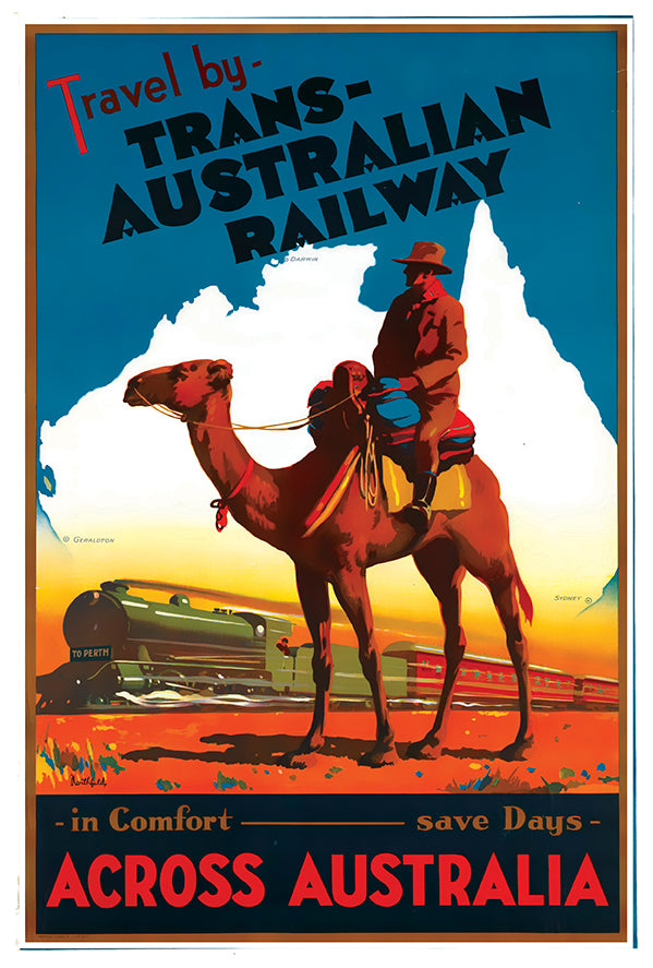 Australia - Trans Australian Railway - Vintage Travel Poster