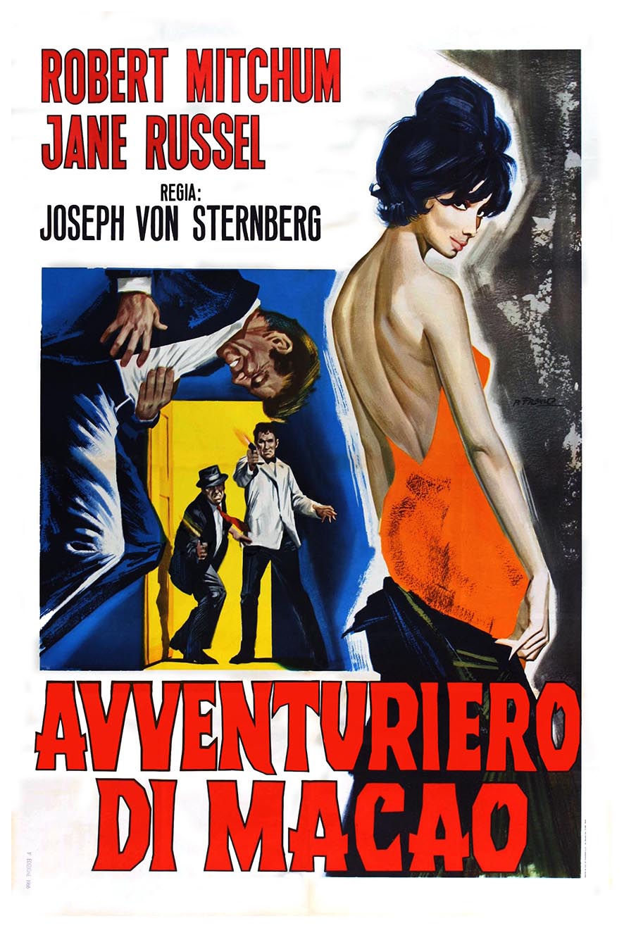 Macao 1952 - Italian - Robert Mitchum - Vintage Classic Movie Poster