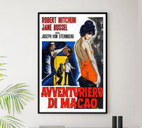 Macao 1952 - Italian - Robert Mitchum - Vintage Classic Movie Poster