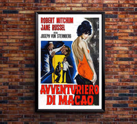 Macao 1952 - Italian - Robert Mitchum - Vintage Classic Movie Poster