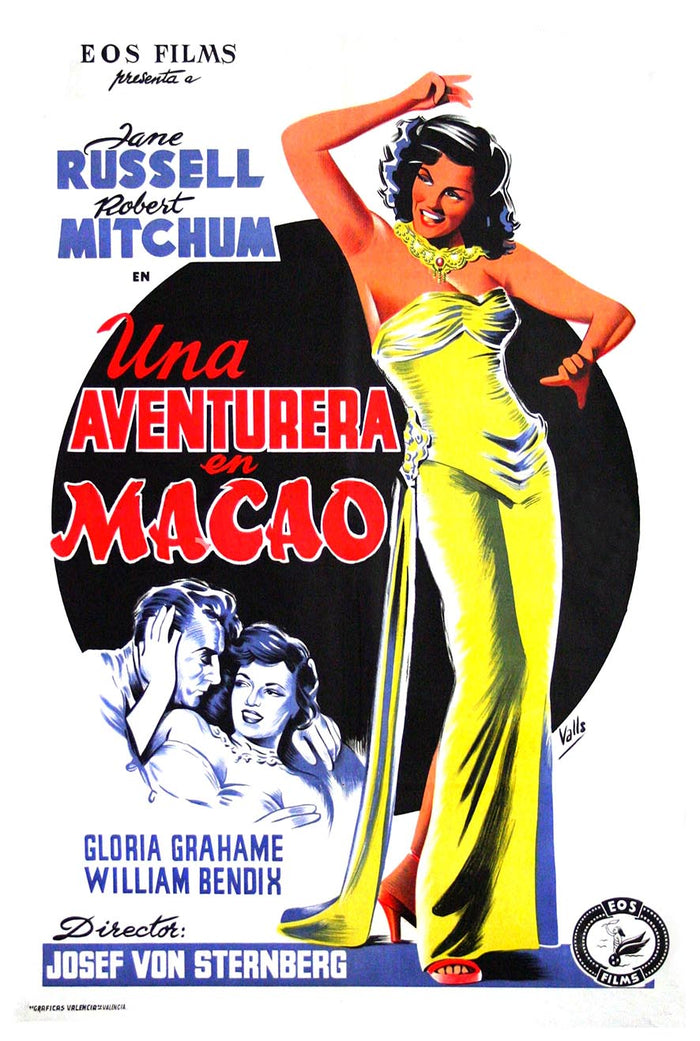 Macao 1952 - Spain - Robert Mitchum - Vintage Classic Movie Poster