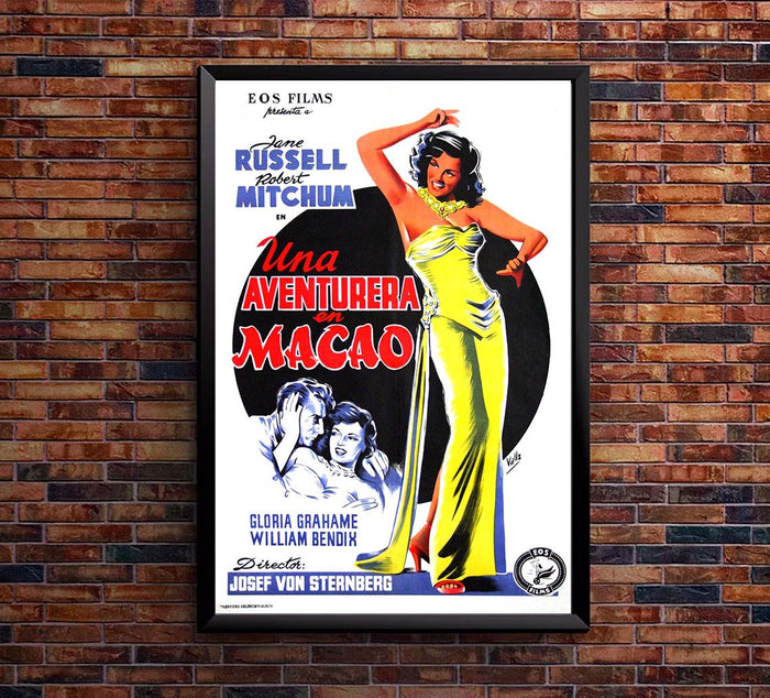 Macao 1952 - Spain - Robert Mitchum - Vintage Classic Movie Poster