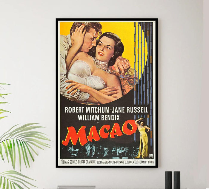 Macao 1952 v2 - Robert Mitchum - Vintage Classic Movie Poster