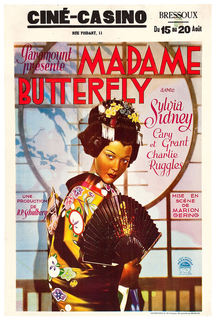 Madame Butterfly 1932 - Cary Grant - Belgium - Classic Movie Poster