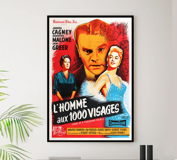 Man of a Thousand Faces 1957 - James Cagney - France 2 - Classic Movie Poster