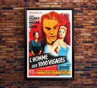 Man of a Thousand Faces 1957 - James Cagney - France 2 - Classic Movie Poster