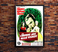 Man of a Thousand Faces 1957 - James Cagney - France - Classic Movie Poster