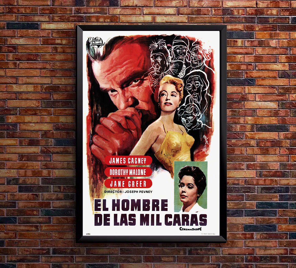 Man of a Thousand Faces 1957 - James Cagney - Spain - Classic Movie Poster