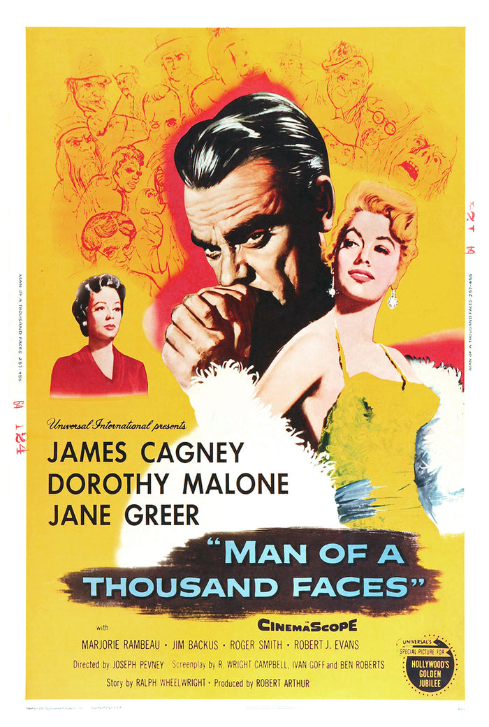 Man of a Thousand Faces 1957 - James Cagney - US - Classic Movie Poster