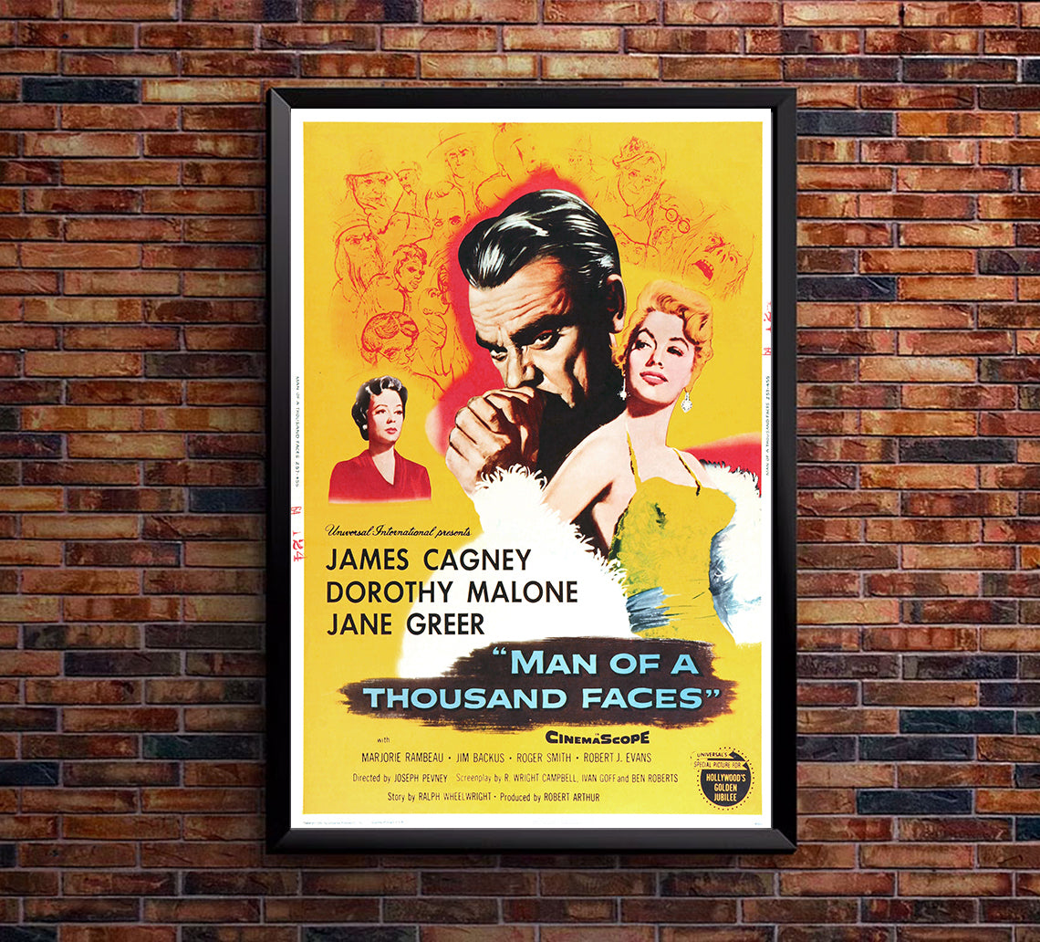 Man of a Thousand Faces 1957 - James Cagney - US - Classic Movie Poster