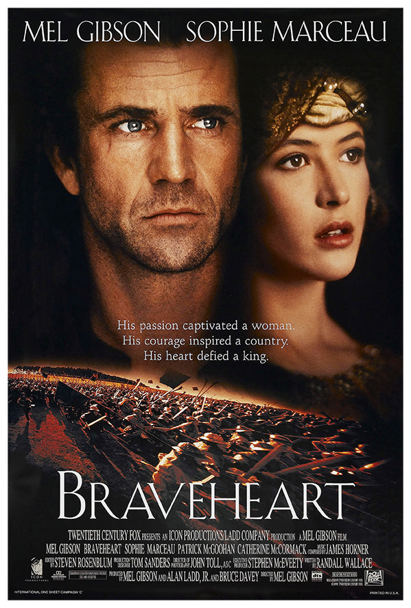 Braveheart - Mel Gibson - v2 - Vintage Movie Poster
