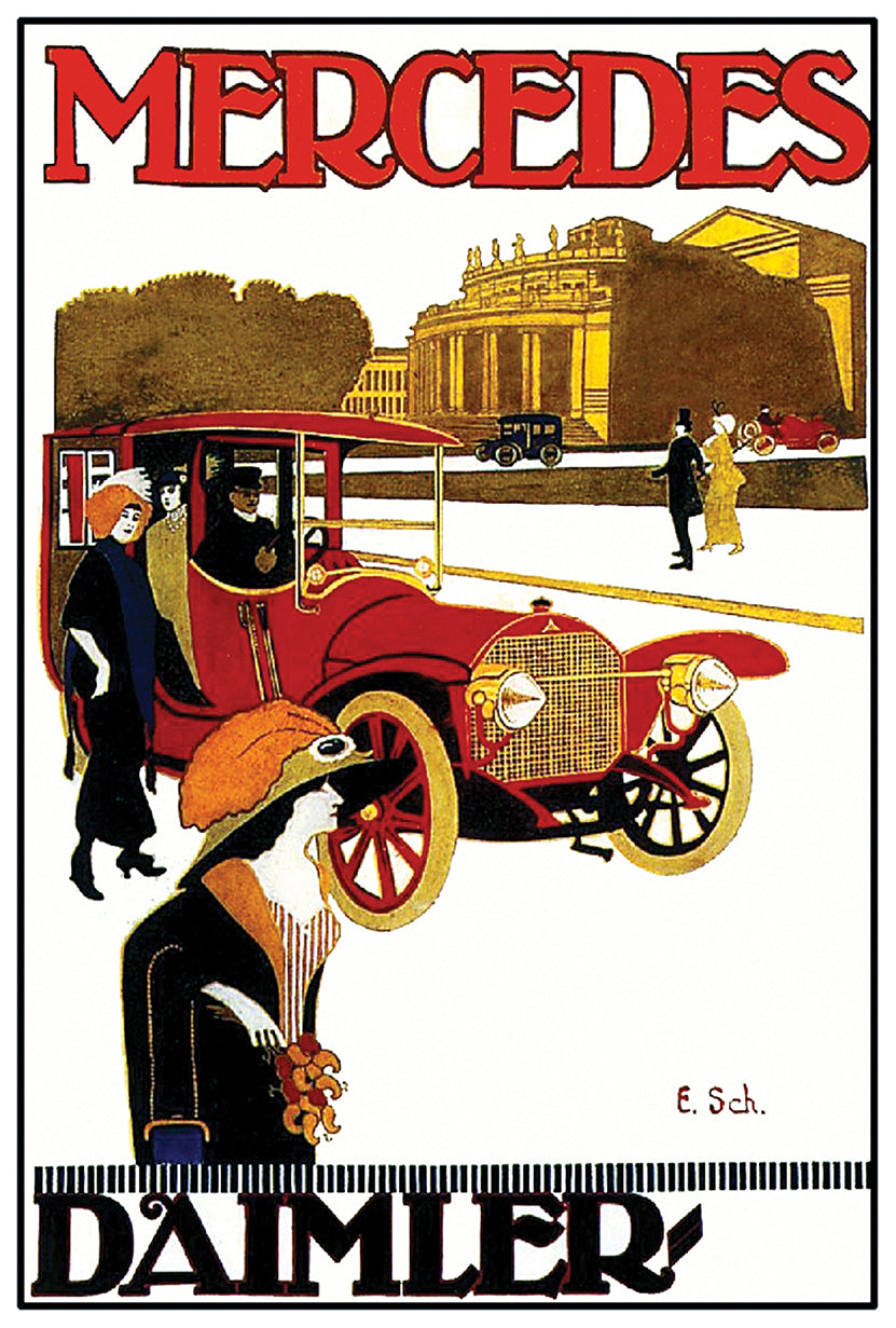 Mercedes v3 - Vintage Automobile Racing Poster