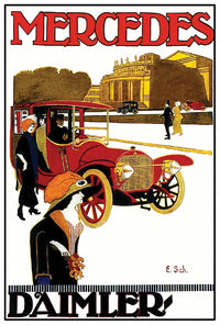 Mercedes v3 - Vintage Automobile Racing Poster