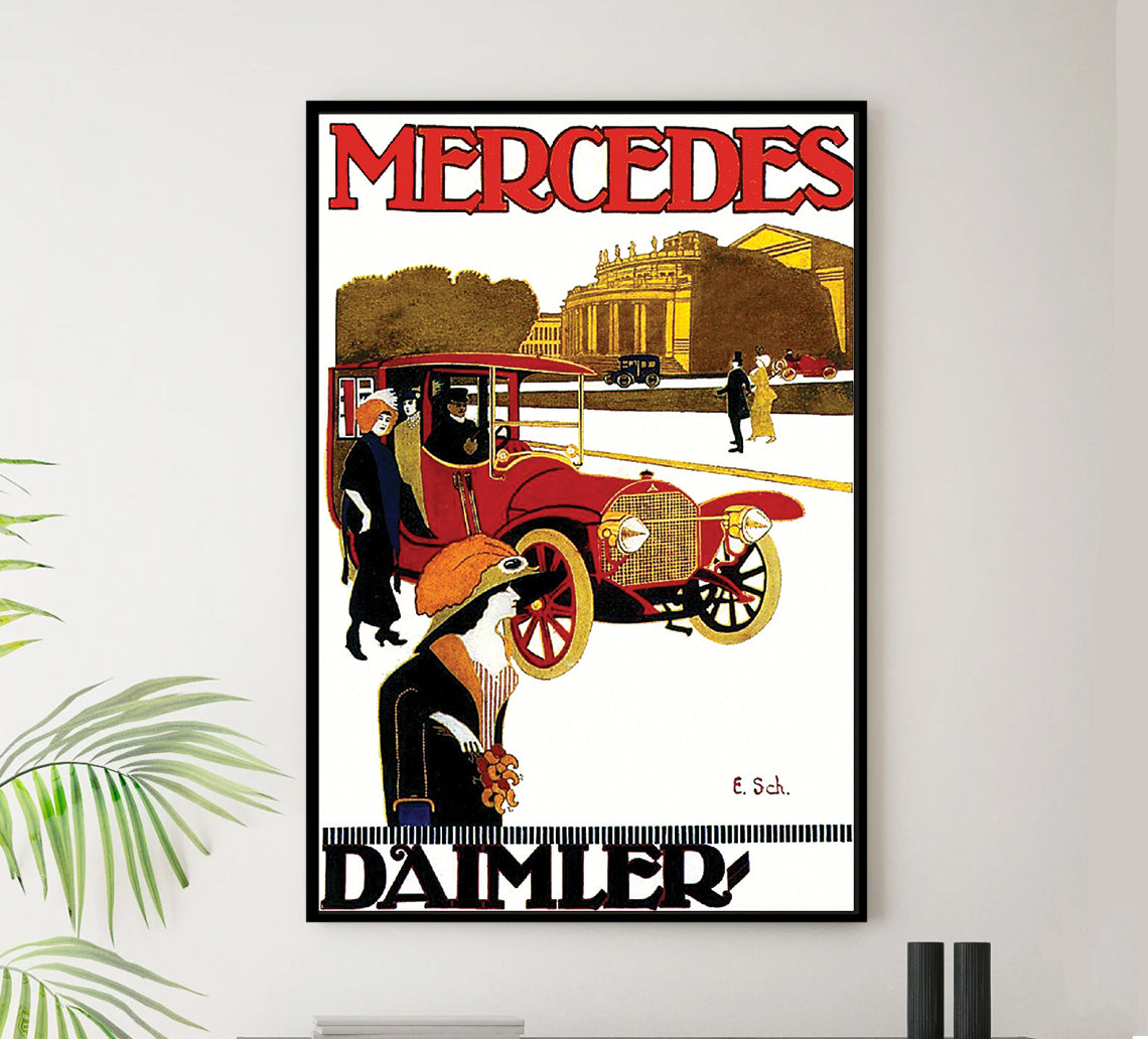 Mercedes v3 - Vintage Automobile Racing Poster