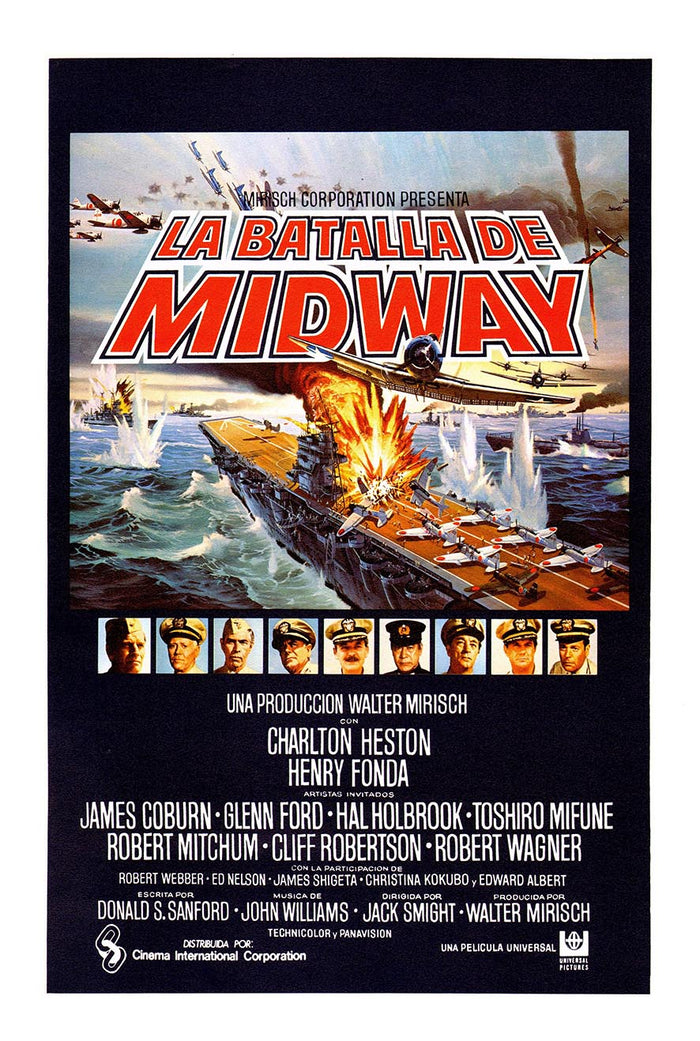 Midway 1976 - Spanish - Robert Mitchum - Vintage Classic Movie Poster
