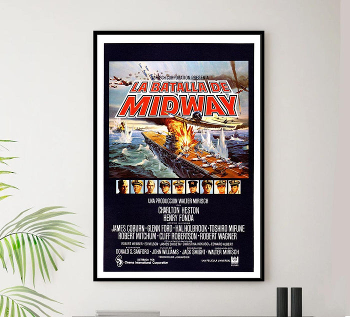 Midway 1976 - Spanish - Robert Mitchum - Vintage Classic Movie Poster