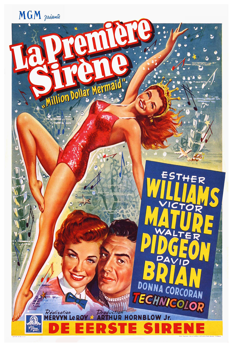 Million Dollar Mermaid 1952 - Esther Williams - Beigium - Classic Movie Poster