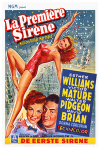 Million Dollar Mermaid 1952 - Esther Williams - Beigium - Classic Movie Poster
