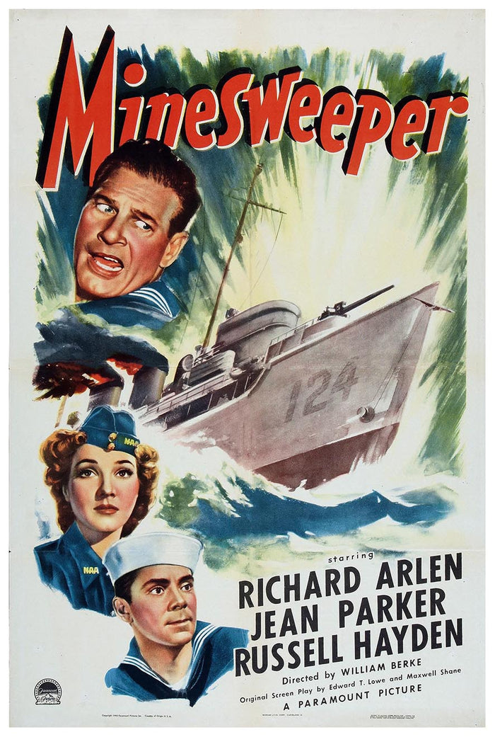 Minesweeper 1943 - Robert Mitchum - Vintage Classic Movie Poster