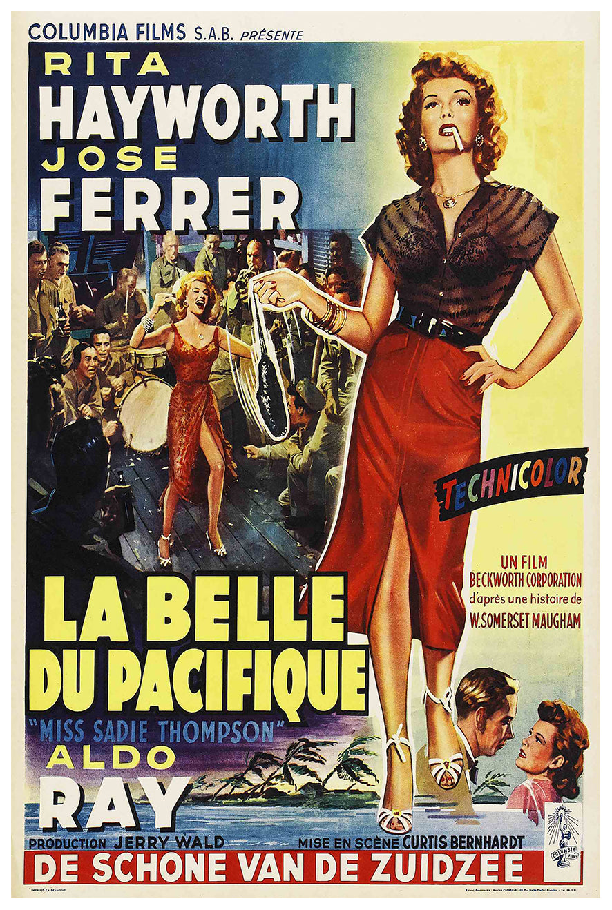 Miss Sadie Thompson 1953 - Rita Hayworth - Belgium - Classic Movie Poster