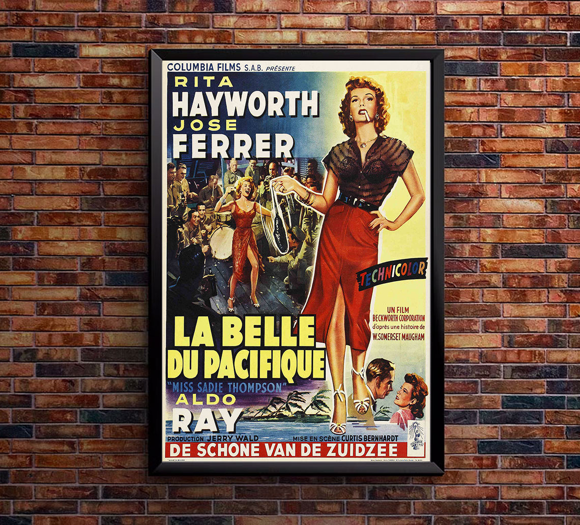 Miss Sadie Thompson 1953 - Rita Hayworth - Belgium - Classic Movie Poster