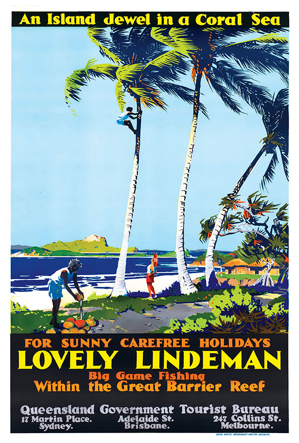 Australia - Lindeman Island - Vintage Travel Poster