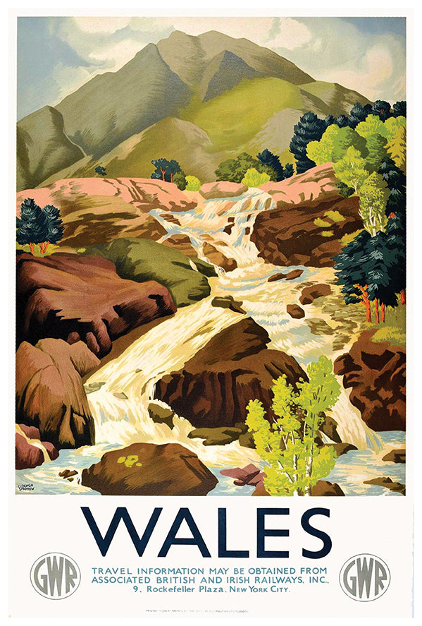 UK - Wales - Vintage Travel Poster