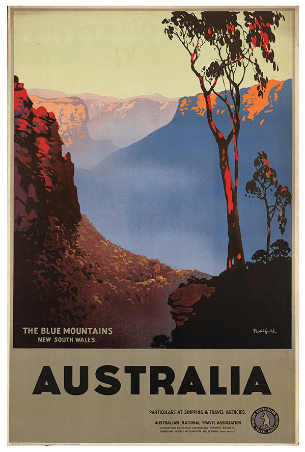 Australia - The Blue Mountains - Vintage Travel Poster