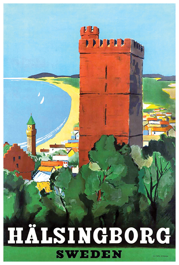 Sweden - Halsingborg - Vintage Travel Poster