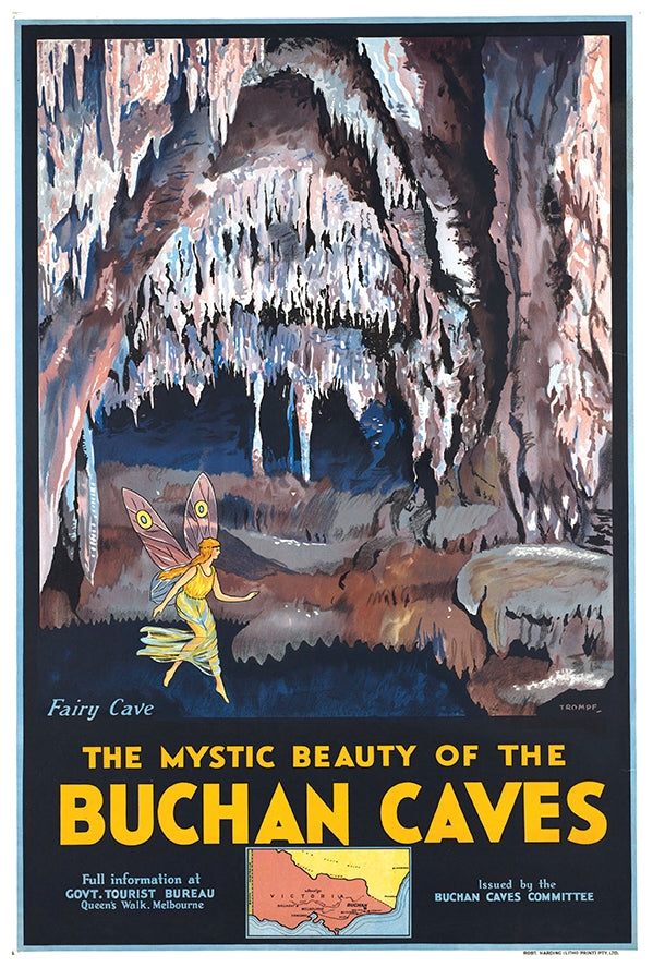 Australia - Buchan Caves - Vintage Travel Poster