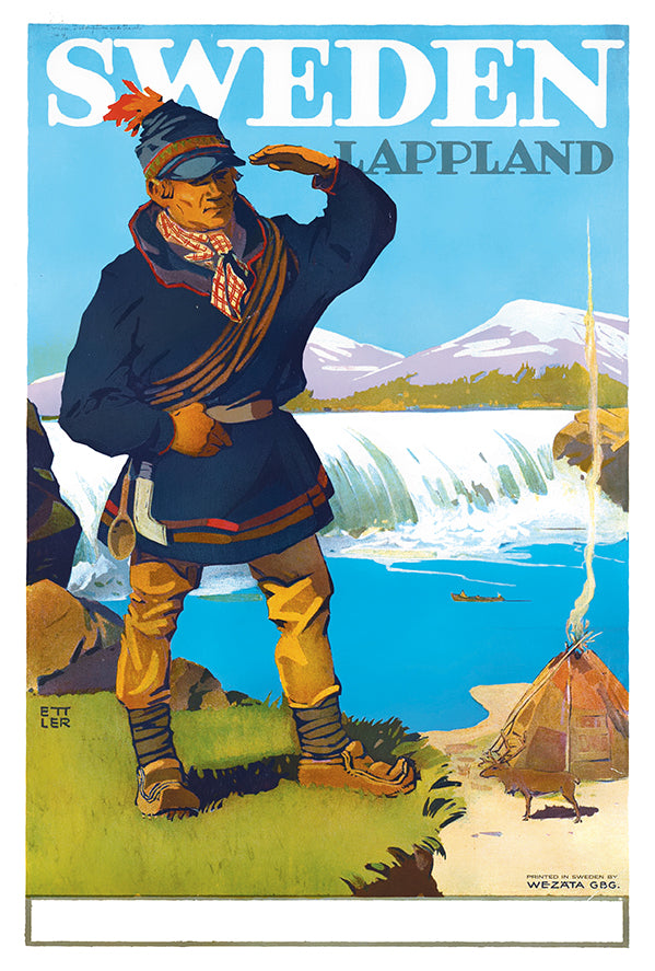 Sweden - Lappland - Vintage Travel Poster – Lost Island Trading