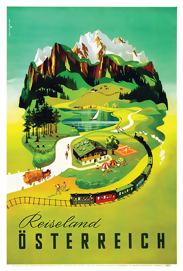 Austria - Osterreich - Reiseland - Vintage Travel Poster