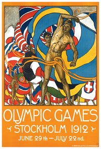 Sweden - Stockholm - Olympics - 1912 - Vintage Travel Poster