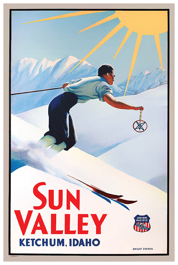 Union Pacific Railway Idaho SunValley 2 - Vintage Travel Poster