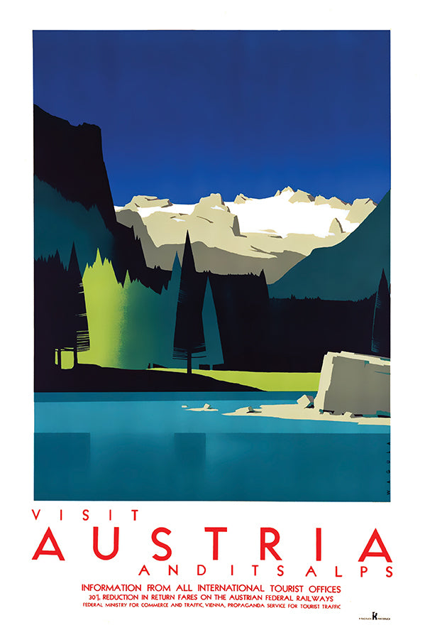 Visit Austria - Alps - Vintage Travel Poster