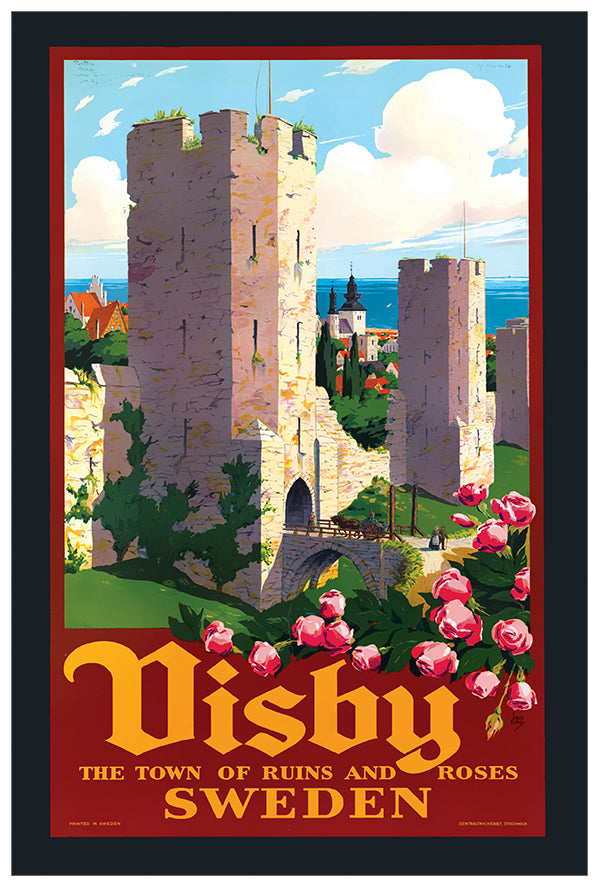 Sweden - Visby - Vintage Travel Poster