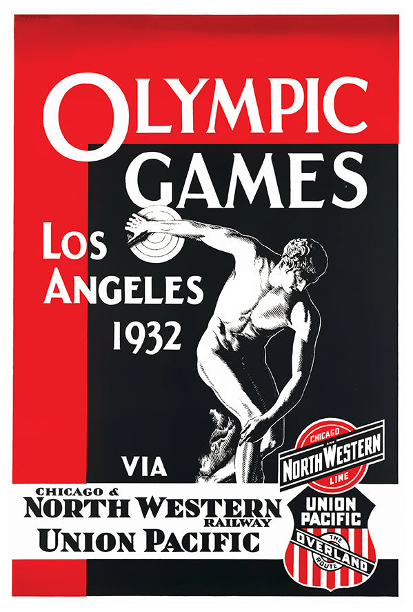 NW Railway Union Pacific Olympics 1932 - Vintage Travel Poster