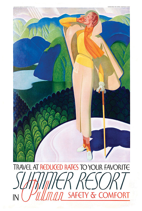 Washington - Pullman Summer Resort 2 - Vintage Travel Poster