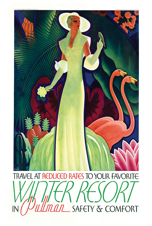 Washington Pullman Winter Resort - Vintage Travel Poster